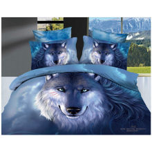 100% cotton 40s 133*72 reactive printed wolf 3d bed sheets